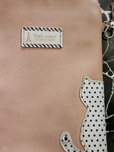 Pink Paris Tower Cat Crossbody Bag