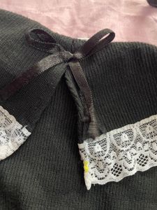 Black Lace Collar Top