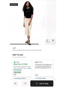 GAP Formal Black Midi Skirt
