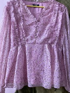 MAX top With Ruffled Sleeves