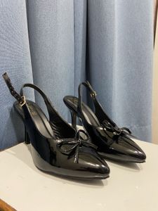 bow slingback stiletto heels
