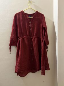 Maroon Casual Dress