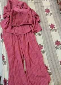 Pink Smocked Tube Top