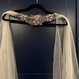 Elegant Tulle Gown with Silver Embellishments
