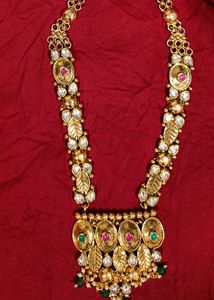 Bridal Set With Pocha, Long And Short Necklace, Bajubandh, Earrings And Mang Tika