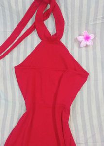 Red Halter Maxi Dress