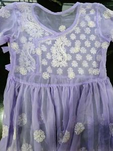 Lavender Chikankari Kurta