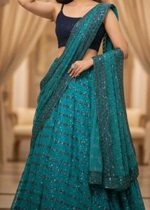 Stunning Teal Embellished Lehenga  ✨