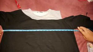Black-grey Sweat Shirt With Shoulder Cut