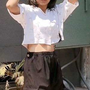 Palm Tree Print Crop Top