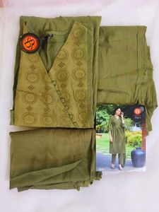 TISYA NYRAA CUT OLIVE GREEN KURTI 💚
