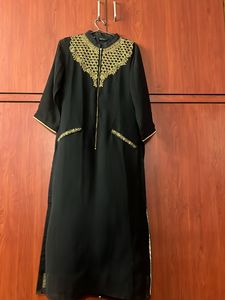 Elegant Black & Gold Embellished Dress