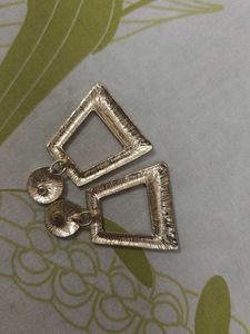 Gold Geometric Drop Earrings