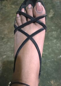 Black Velvet Sandal
