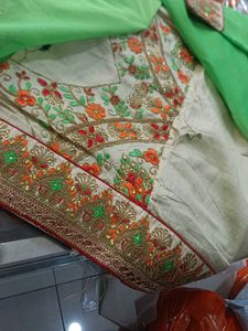 Green Embroidered Saree