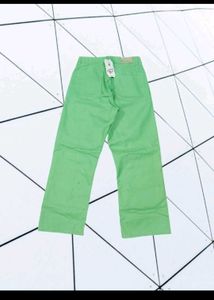 Trendy Green Wide Leg Jeans