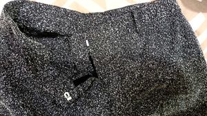 Greyish black white dots High waist Trousers Pant