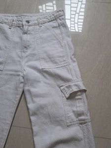 White Denim Cargo Pants