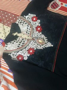 Elegant Black Embroidered Kurti