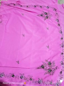 Pink Embellished Saree