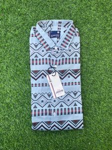 Geometric Print Button-Down Shirt