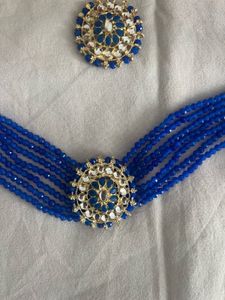 Blue Beaded Jewelry Set