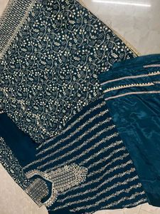 Elegant Teal Embroidered Salwar Suit