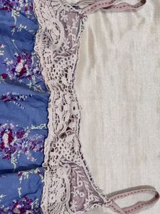Floral Camisole with Lace Neckline