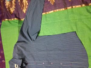 GentlyUsed GreyColorStriped LongSleeve Button Down