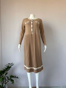 Beige Korean Sweater Dress