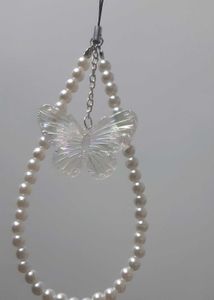 Butterfly Pearl Beaded Phone Charm