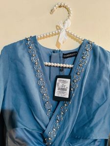 Blue Dress With Embellishment
