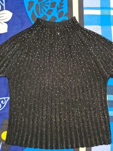 Black Glittery Crop Top