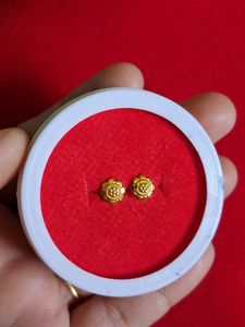 Gold Flower Earrings 18crt