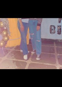 H&amp;M Light Blue Straight Ripped Jeans