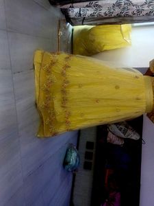 Yellow Embryo Dery Lehenga With Blouse And Duppta
