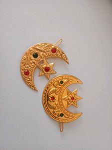 Gold Moon Star Hair Clips Nepali
