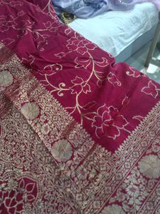 Red &amp; Gold Banarasi Silk Saree