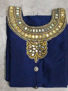 Embellished Navy Blue Kurta