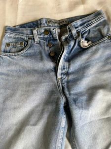 Knee Cut Straight Fit Denim