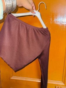 Mauve Ribbed Long Sleeve Top