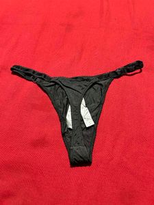 Censored Black Thong Panty