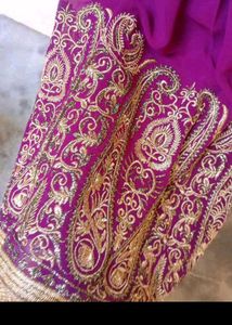 Purple Embroidered garara Suit