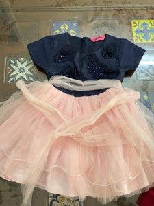 Pink & Navy Girl's Dress