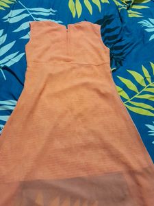 Designer Peach Colour Dress