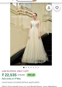 Elegant Tulle Evening Gown Silver New