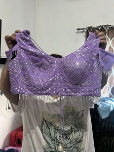 Embellished Purple Blouse