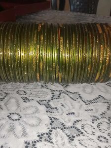 Green &amp; Gold Bangle Set