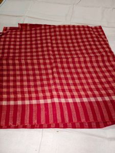 Red Checkered Cotton Fabric Towel