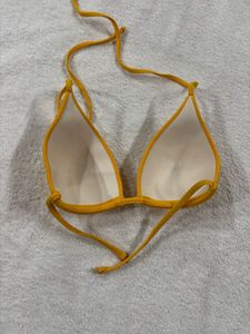 Yellow Embroidered Bikini Top